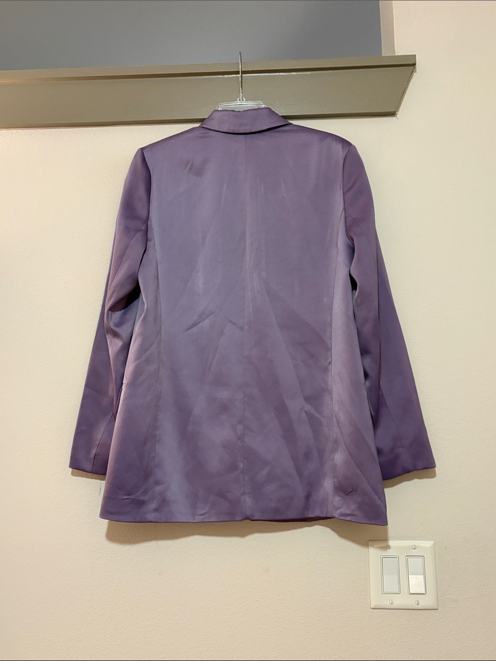 Zara Purple Satin Effect Blazer SZ M EUC - Picture 5 of 7